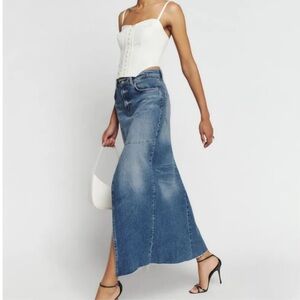 Reformation Jeans Tazz Maxi Denim Skirt Womens 25 Long Retro Y2K New With Tags